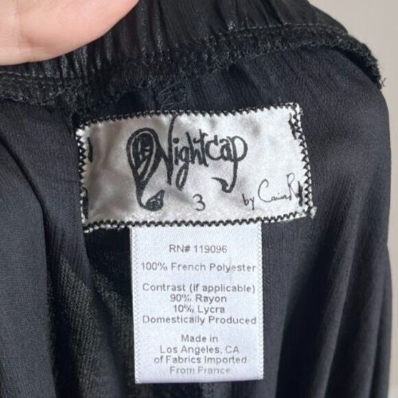 Nightcap Women's Glossy Wide Leg Tulip Pant in Black Size 3/MEDIUM - Picture 5 of 6